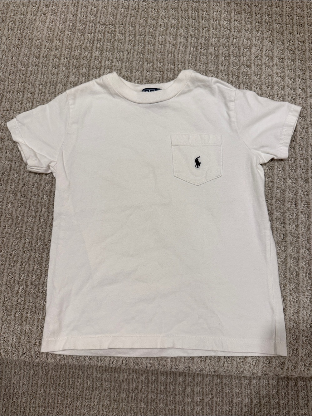Ralph Lauren White Pocket Tee with Navy Pony